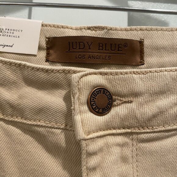 NWT Judy Blue Jeans Women 15 32 Cream Bone High Rise Distressed 90s JB88823 C-CO - Picture 12 of 16